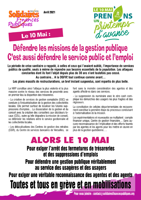 2021 05 03 appel grève du 10 mai tract solidaires gestion publique