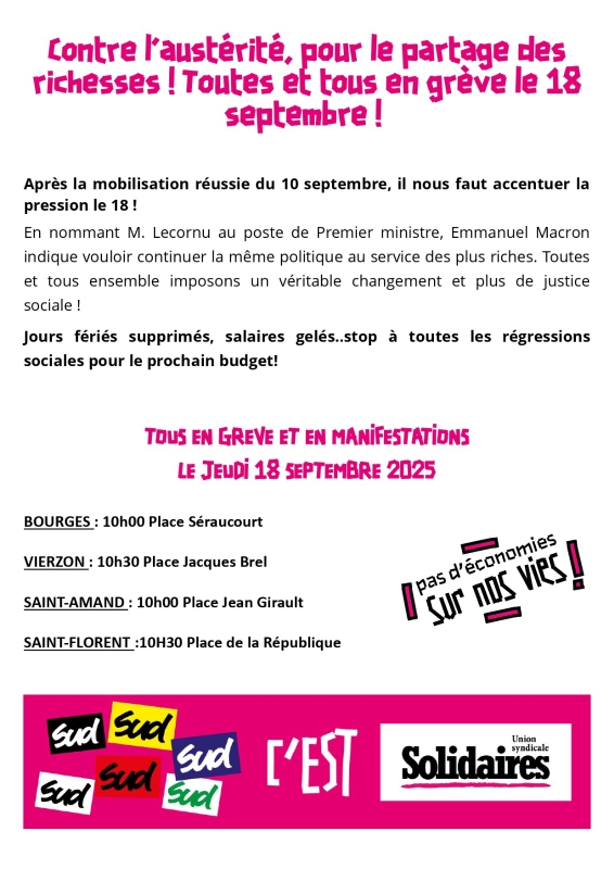 Grève 18 septembre Solidaires