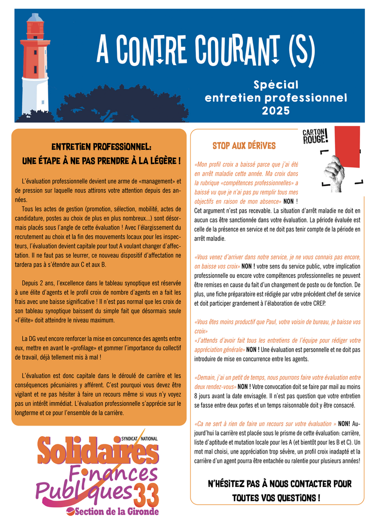 CONTRE COURANT entretien 2025