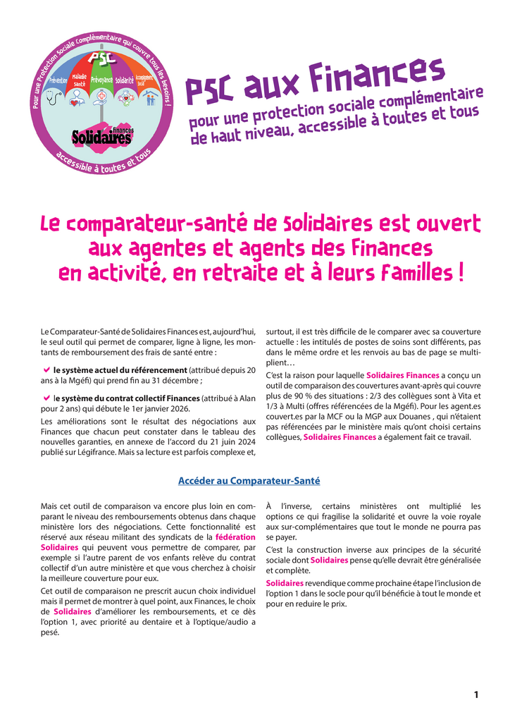 PSC comparateur santé