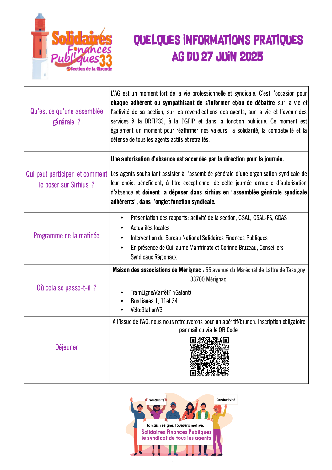 informations Assemblée 2025