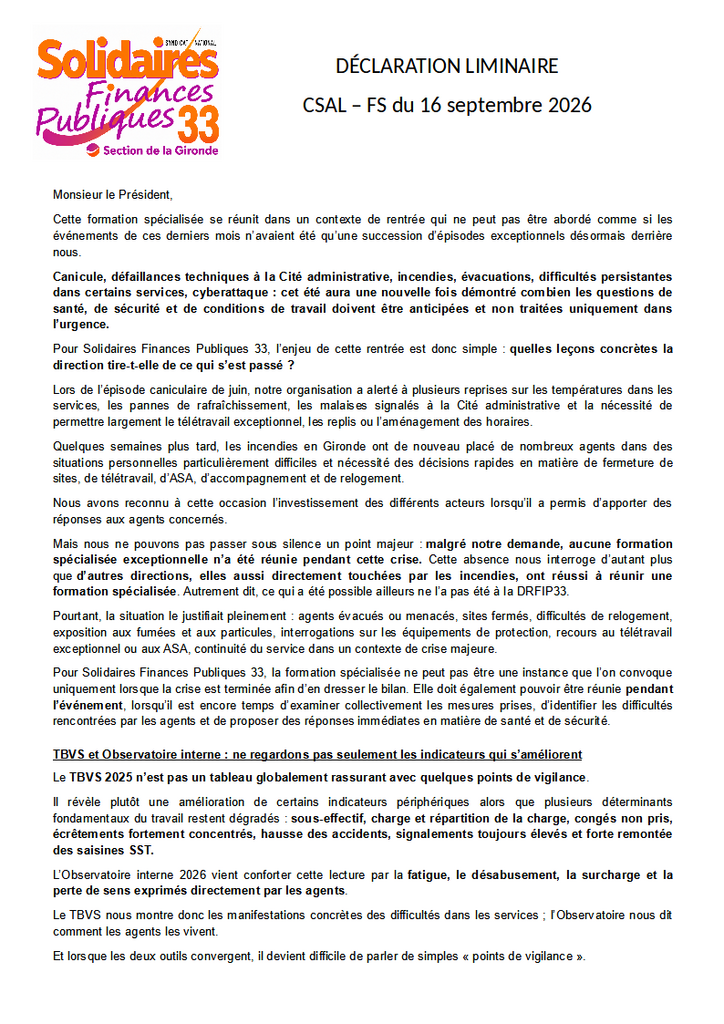 liminaire du 16 septembre 2026
