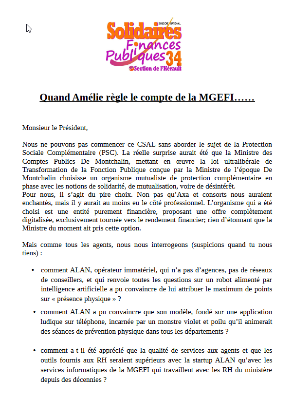 liminaires CSAL