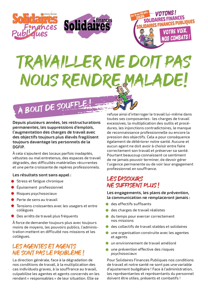 Tract 2 elections 2026 travailler ne doit pas nous rendre malade page 0001