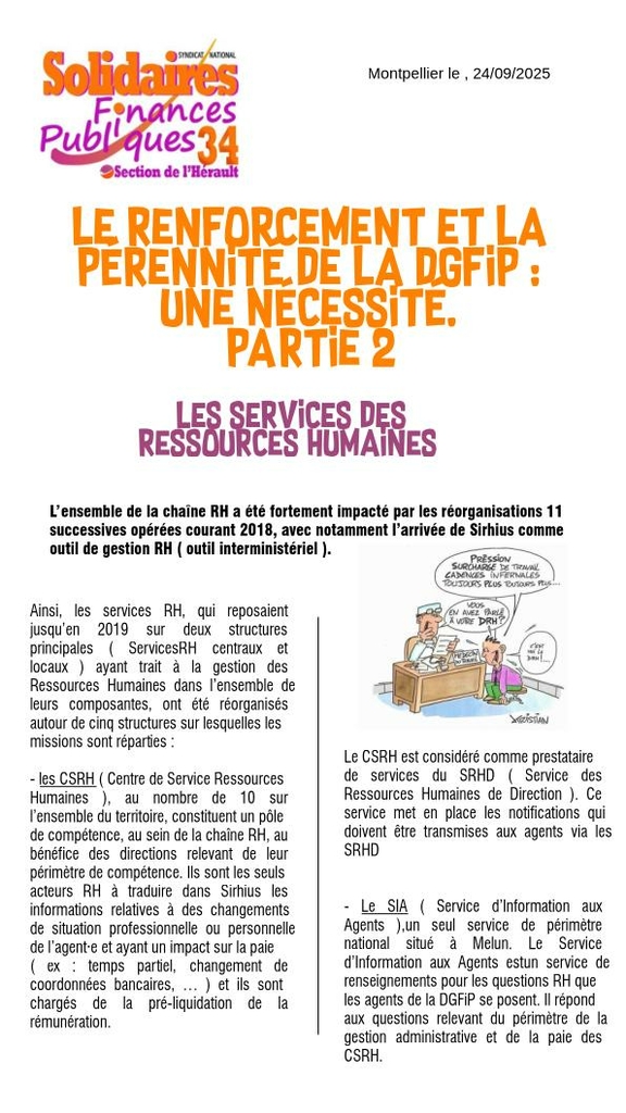 Le renforcement et la pérennité de la DGFiP