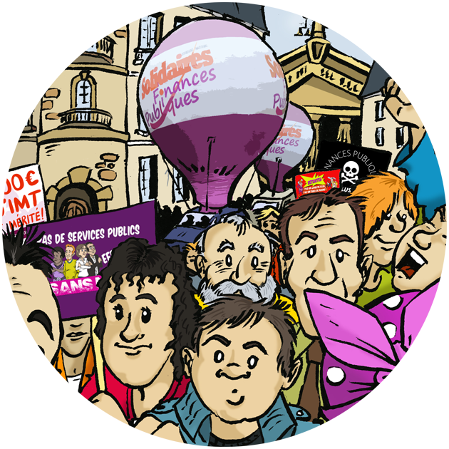 manifestants dans un rond