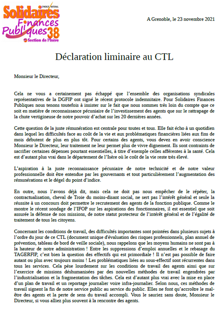 Liminaire CTL 23-11-2021