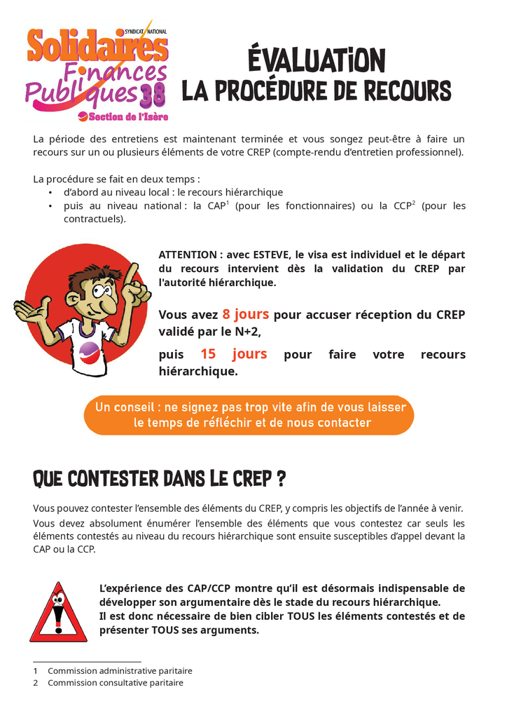Tract Solidaires Finances Publiques 38 Recours évaluation 0001