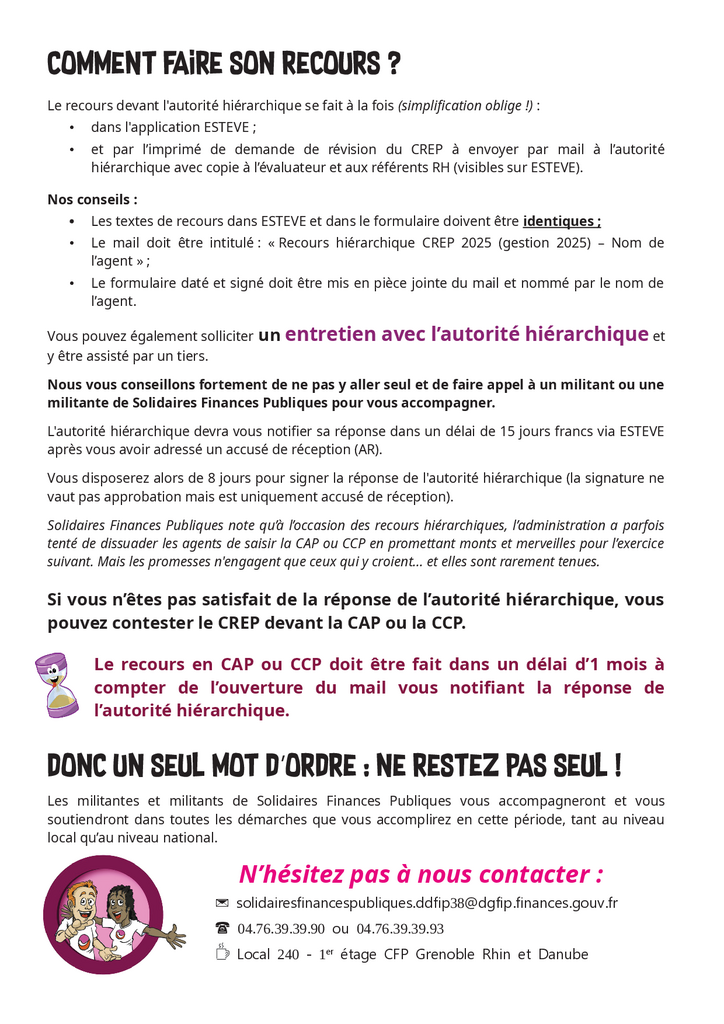 Tract Solidaires Finances Publiques 38 Recours évaluation 0002