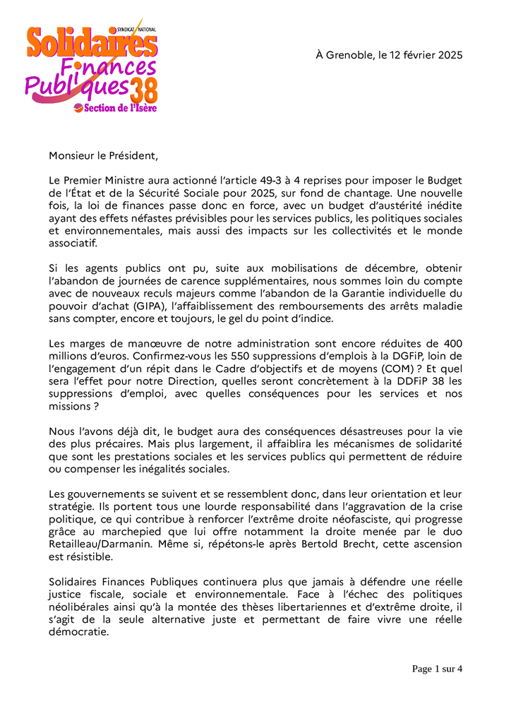 2025 02 12 CSAL Liminaire Solidaires Finances Publiques 38 0001