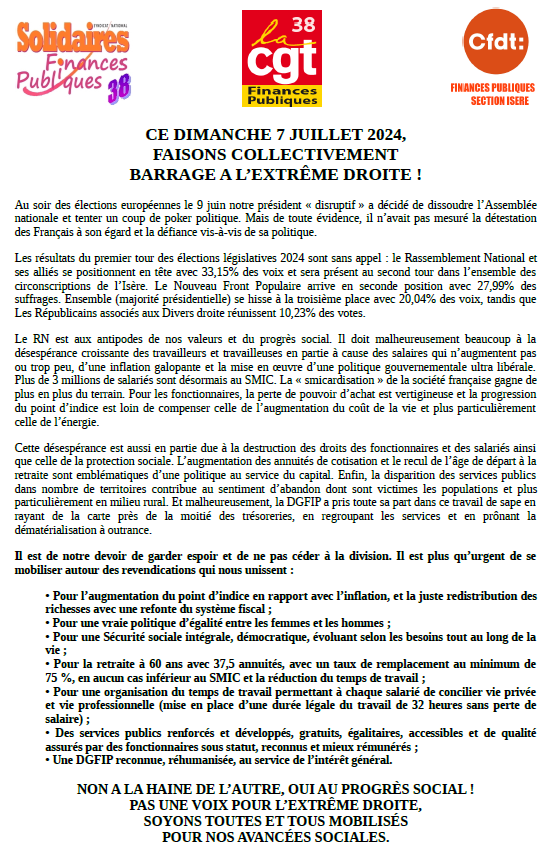 Tract 7 juillet 2024