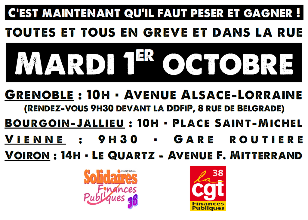 bandeau grève 1er octobre 2024