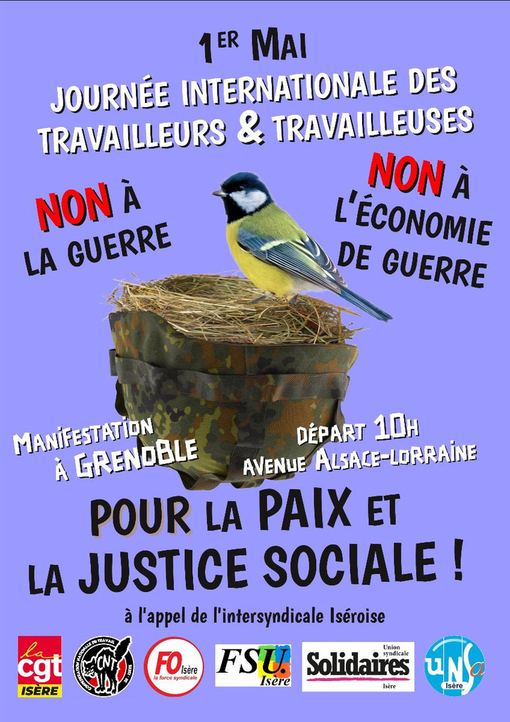 Affiche 1er Mai 2025 Grenoble