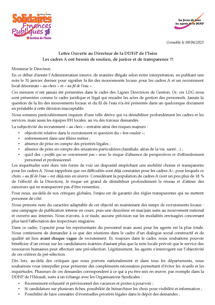 Lettre soutien Cadres A DDFiP 38 0001