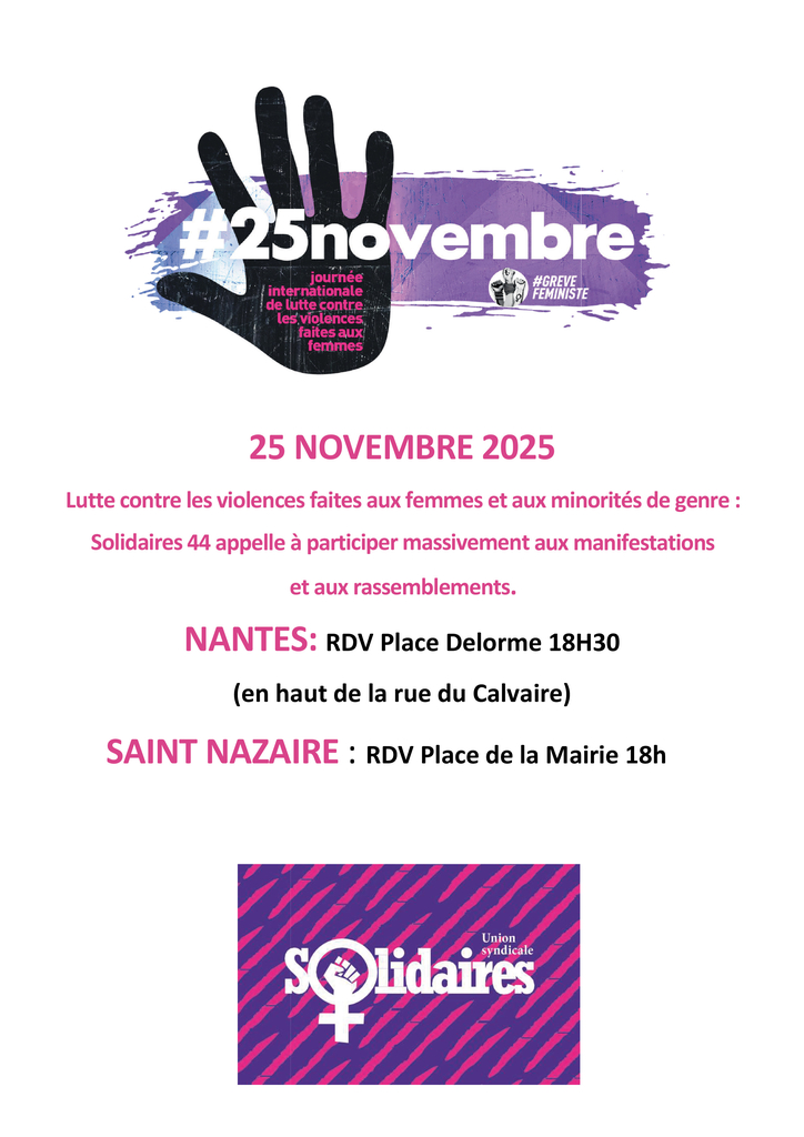 Affiche Solidaires 44 25 Novembre
