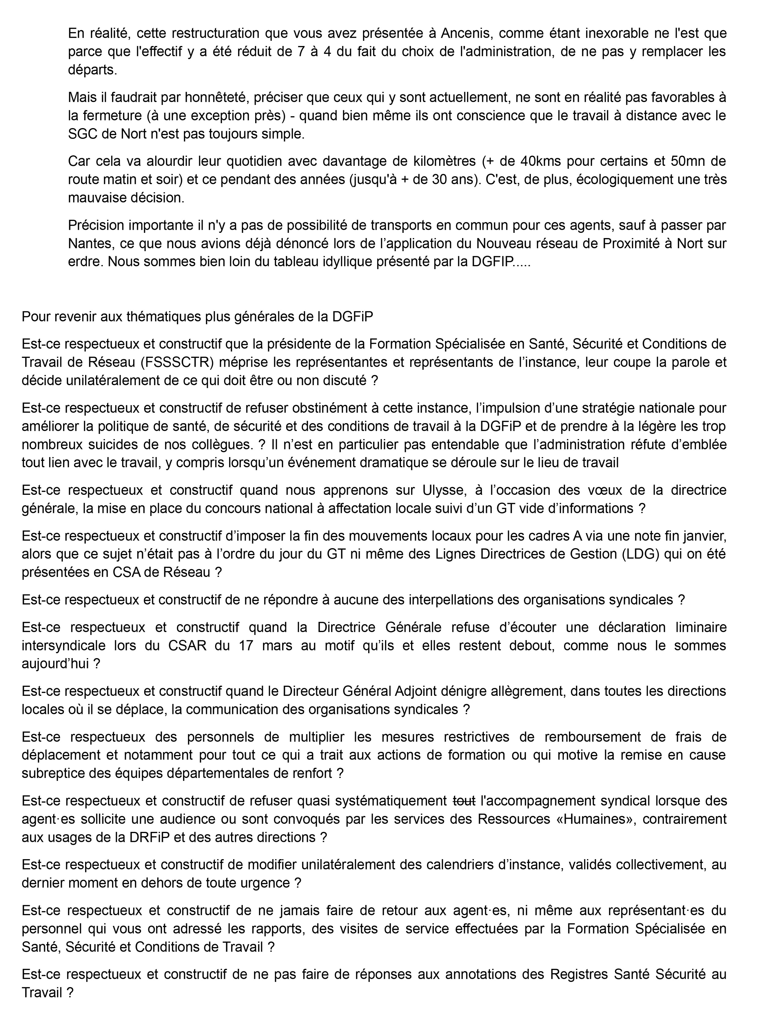 Déclaration liminaire intersyndicale 2
