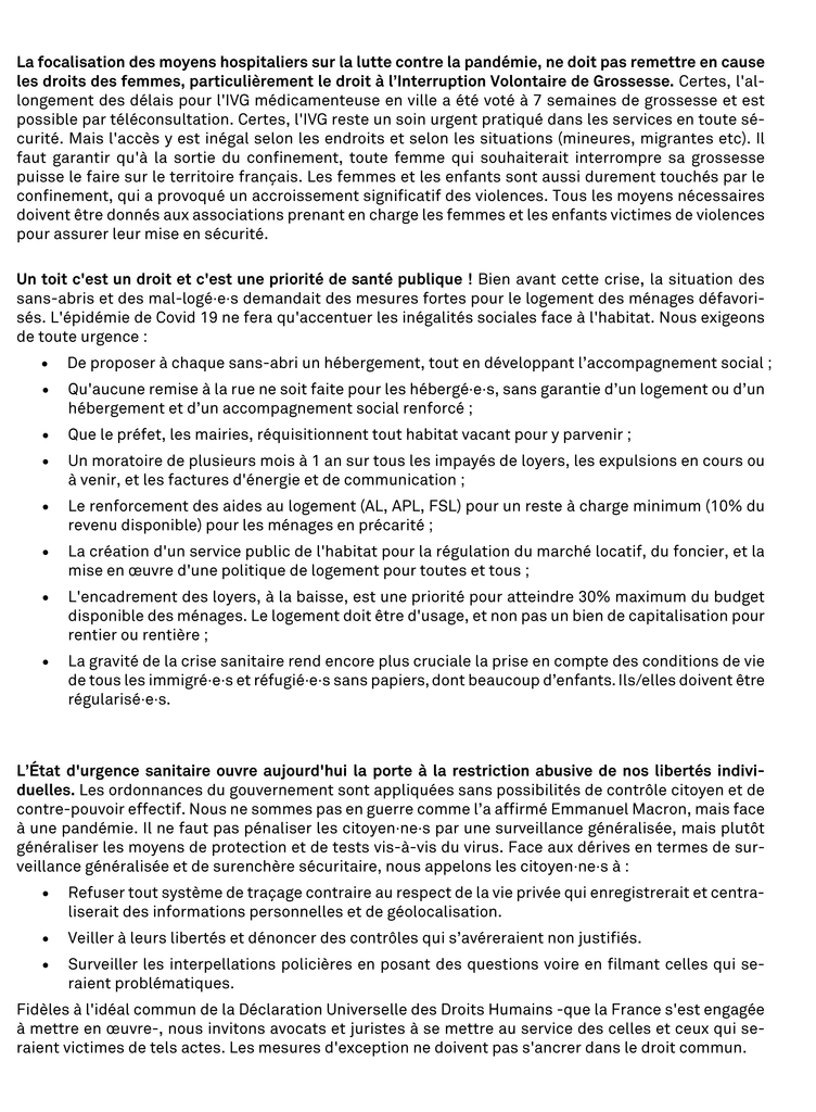 Expression inter organisation 44 Construisons nos jours heureux 21 avril 2020 2
