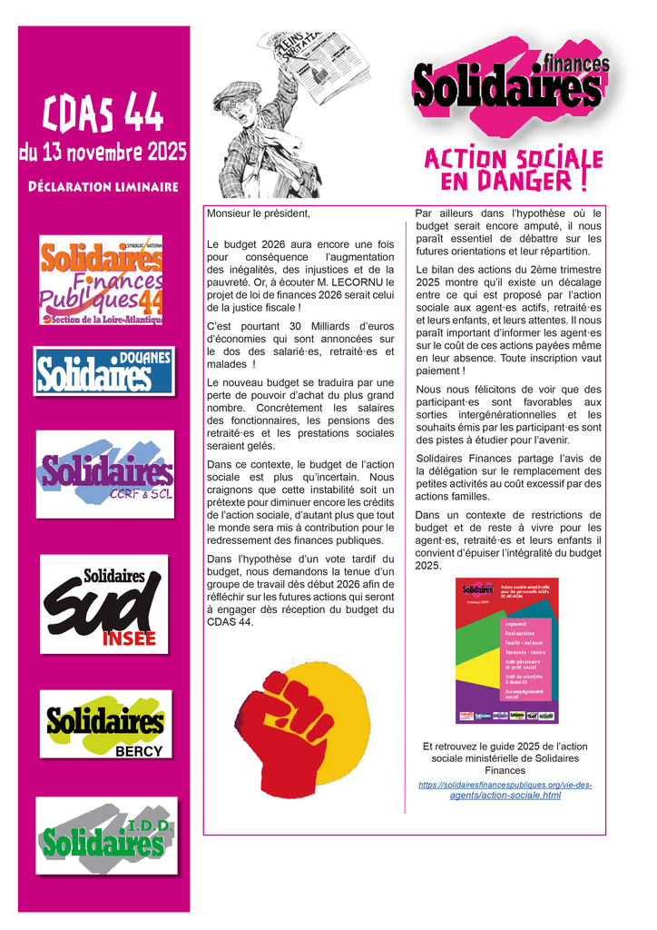 Liminaire CDAS 13 novembre 2025