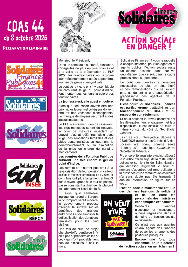 Liminaire CDAS 8 octobre 2026