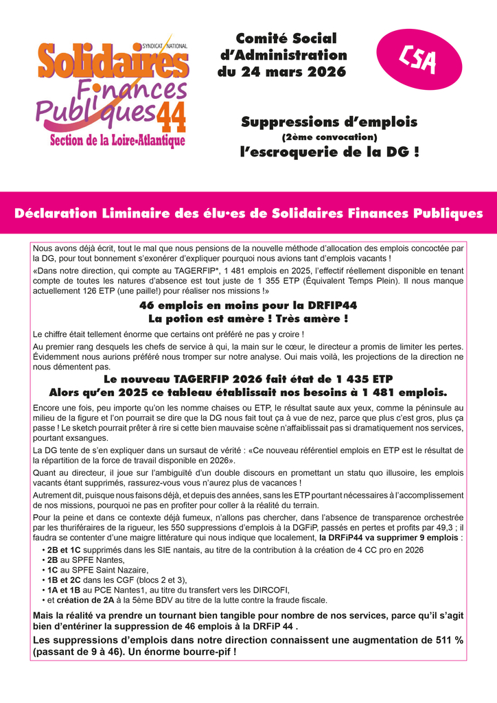 Liminaire CSA 24 mars 2026