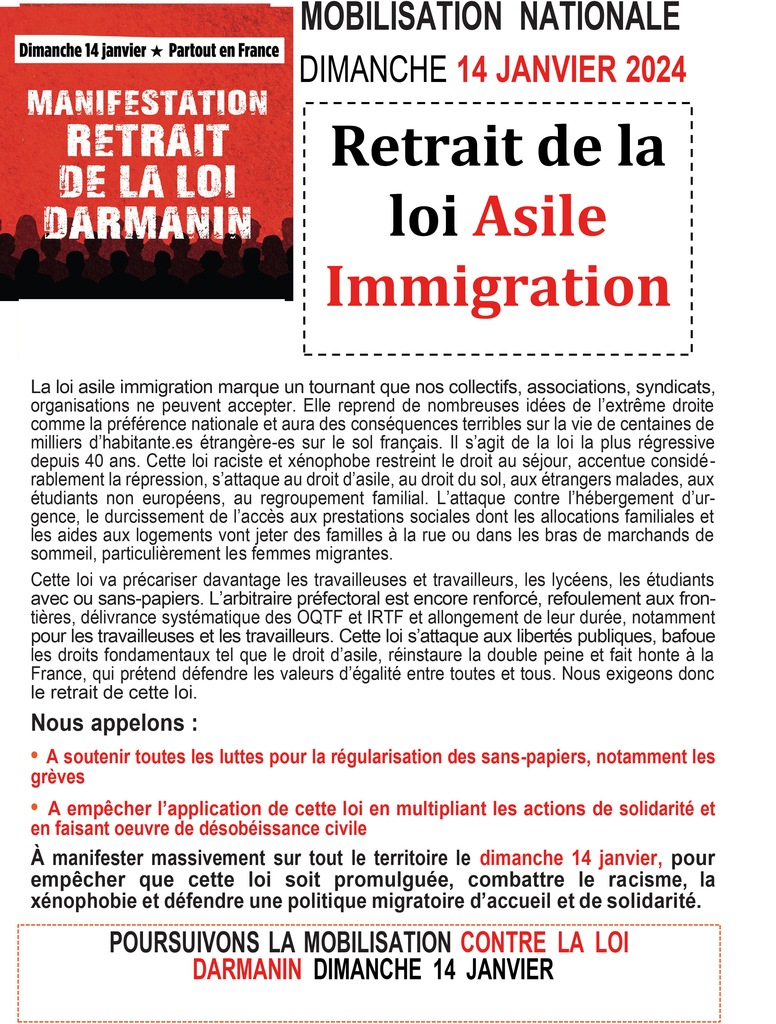 darmanin 14 janvier tract