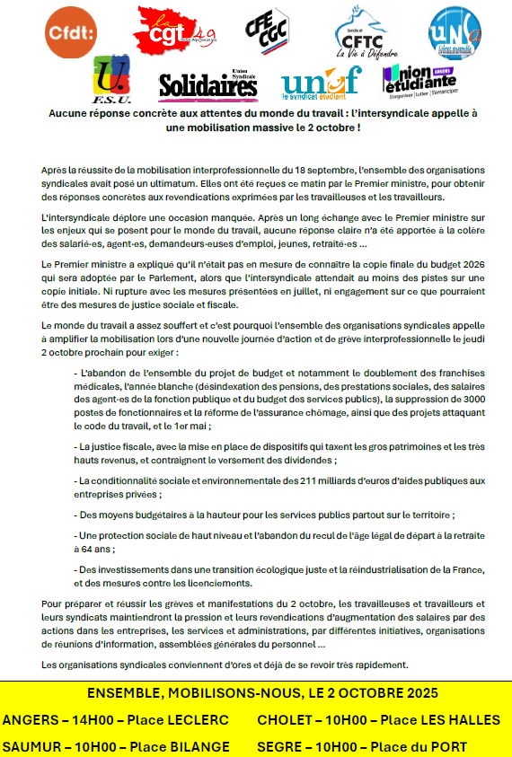 2025 09 30 12 18 25 Appel intersyndical départemental pour le 2 octobre 2025 avec les 4 lieux 