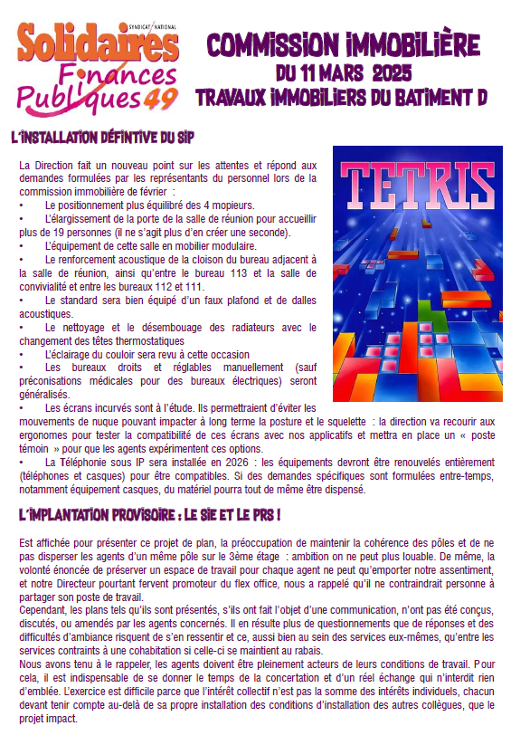 Commission Immobilière mars 2025