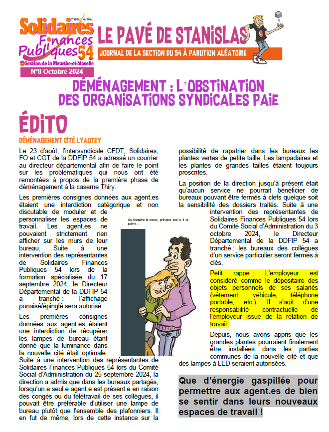 Une pavé octobre 2024