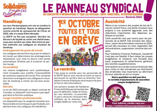 Panneau syndical septembre 2024