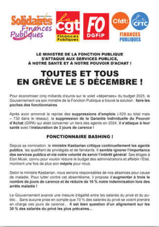2024 12 03 14 26 21 Tract intersyndical DGFiP Toutes et tous en grève le 5 décembre Solidaires