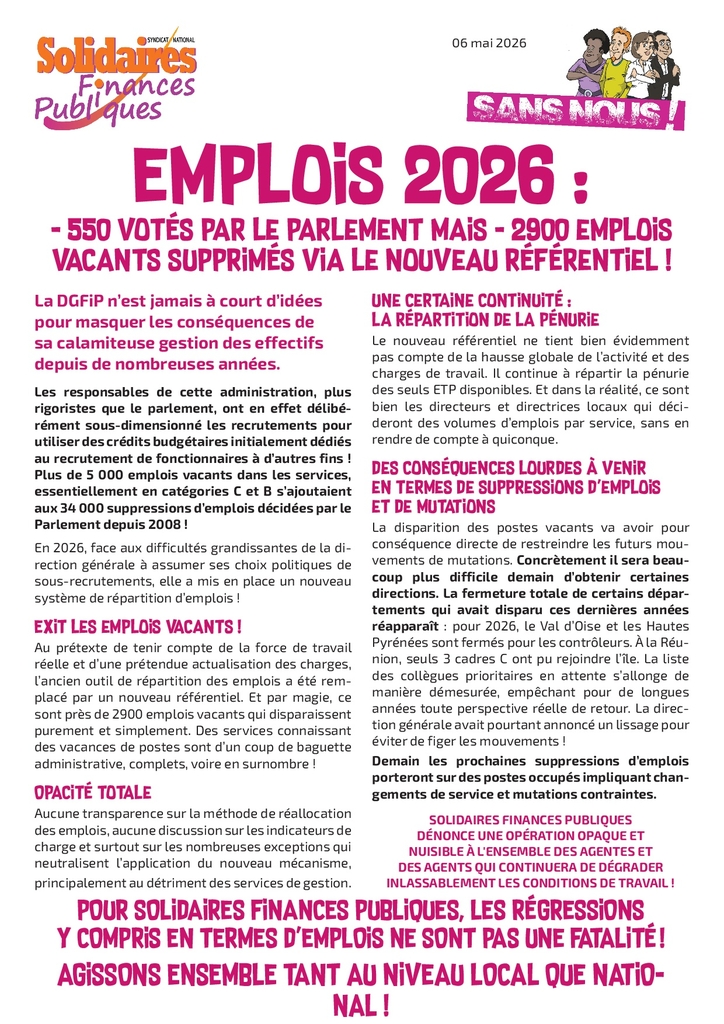 Tract travail emplois 2026