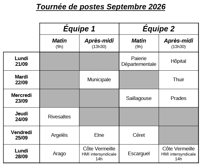 tournée septembre