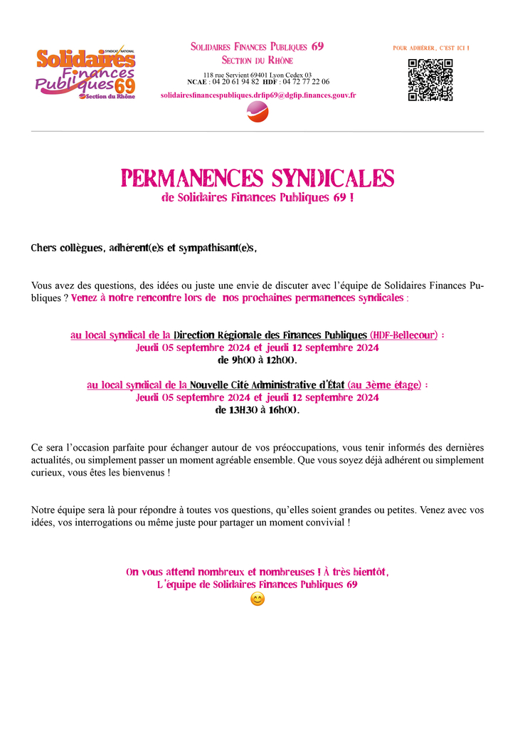 Affiche Permances Syndical