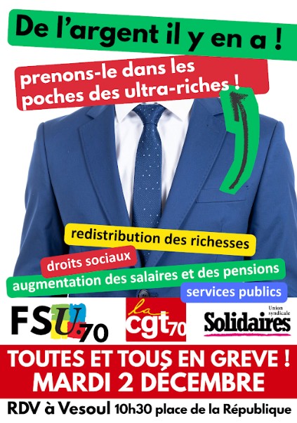 Tract local intersyndical grève du 2 décembre 2025