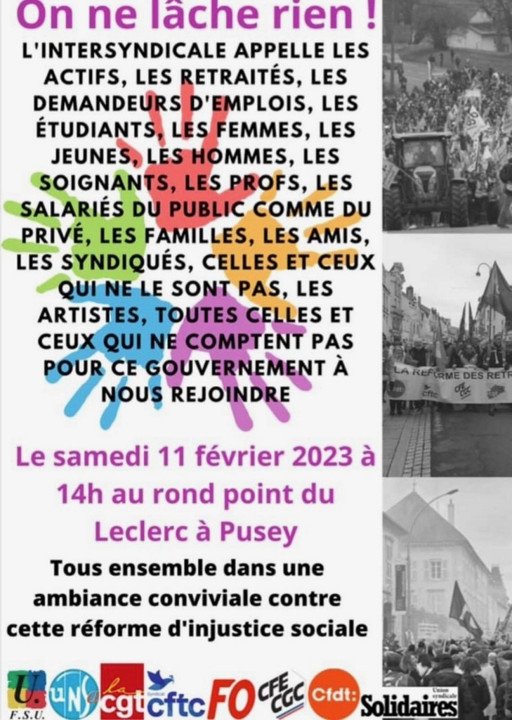Manifestation le samedi 11 février 2023