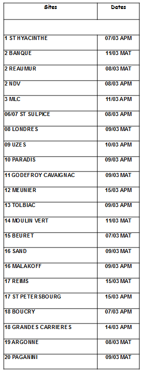 CALENDRIER PERMANENCES EVAL 2022