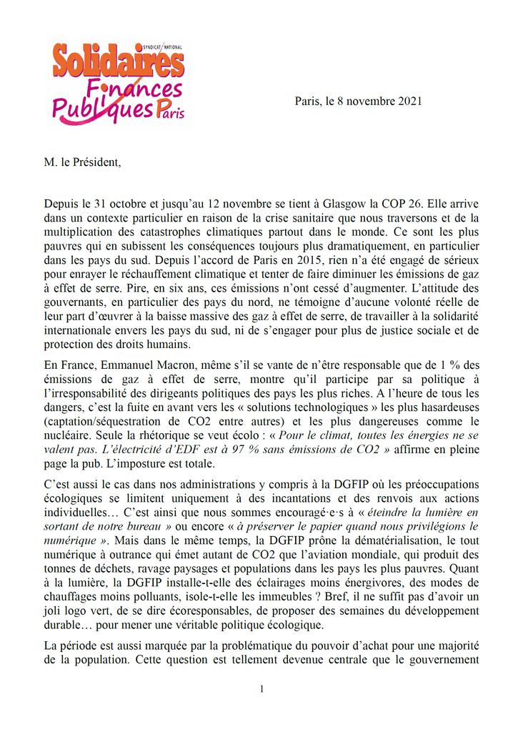 Liminaire CTL 8 novembre