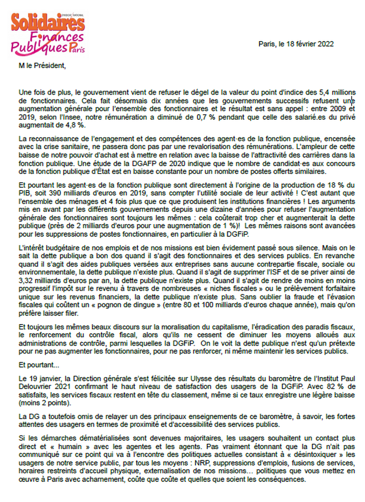 Liminaire CTL du 16 février 2022