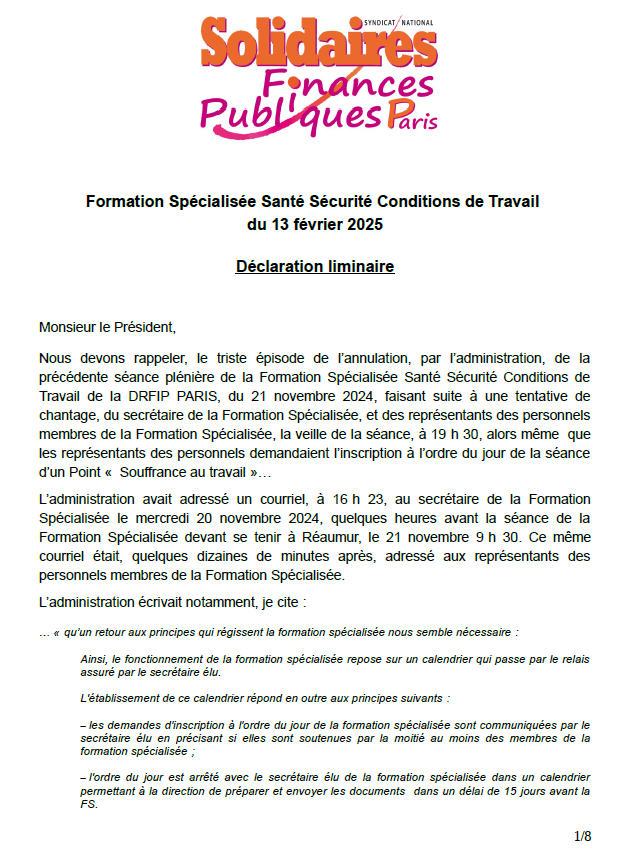 Liminaire FSSSCT 13 02 2025