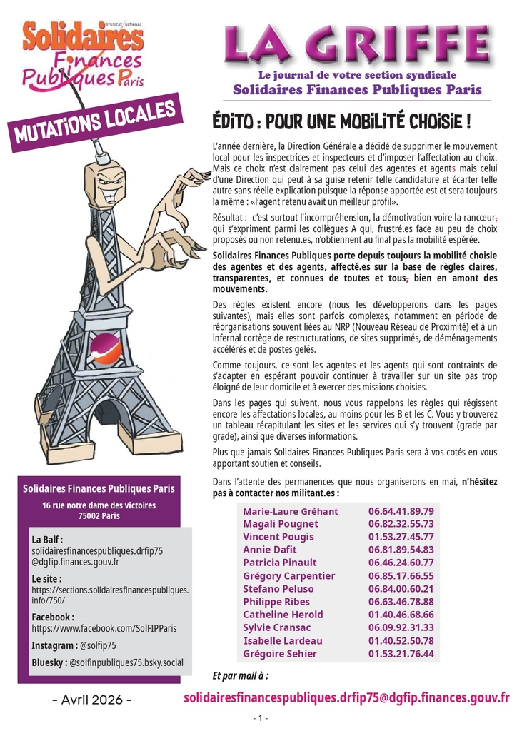 Griffe mutations locales 2026