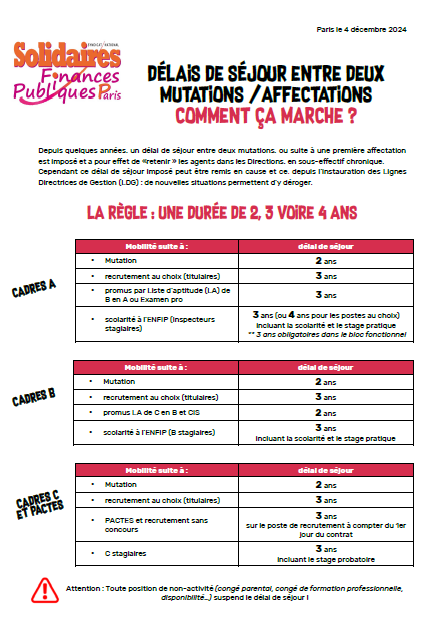 Tract délai de séjour