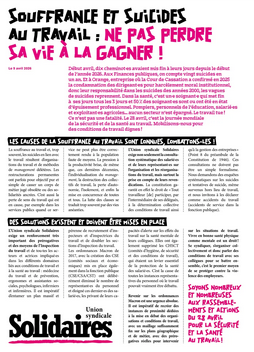 tract souffrance et suicides