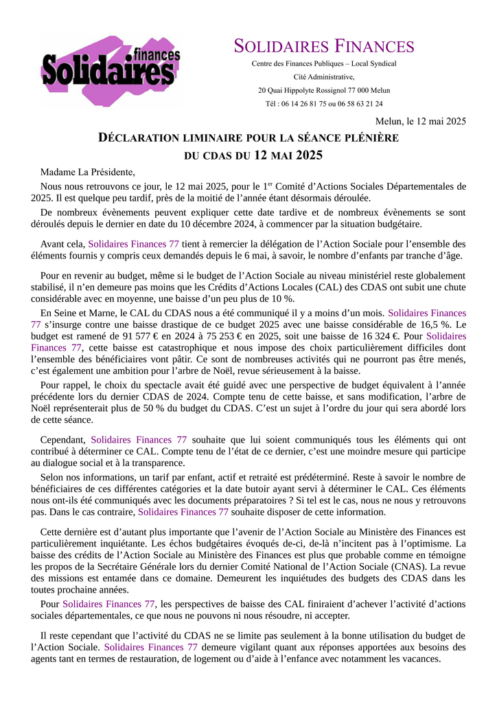 Liminaire CDAS 2025 05 12