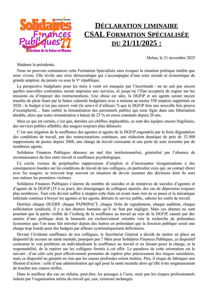 Liminaire FS 2025 11 21