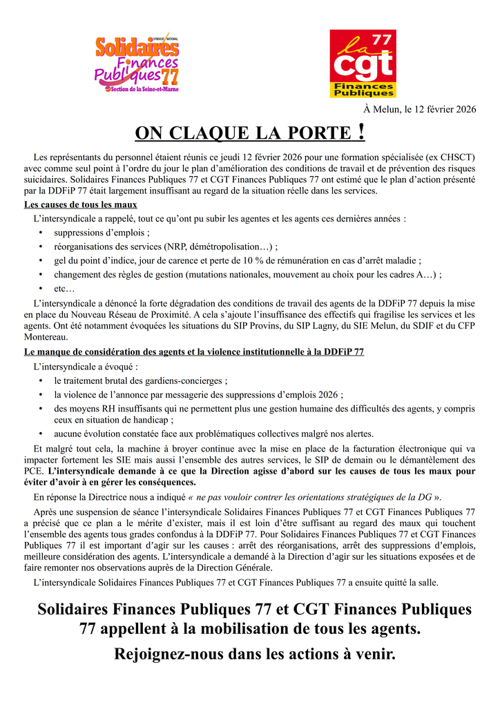Communiqué intersyndical FS 2026 02 12 1