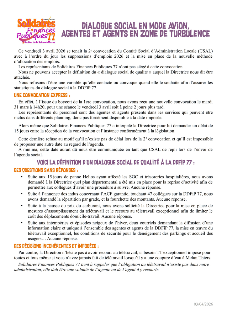 Dialogue social en mode avion agentes et agents en zone de turbulence