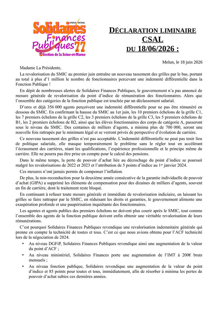 Liminaire CSA 2026 06 18