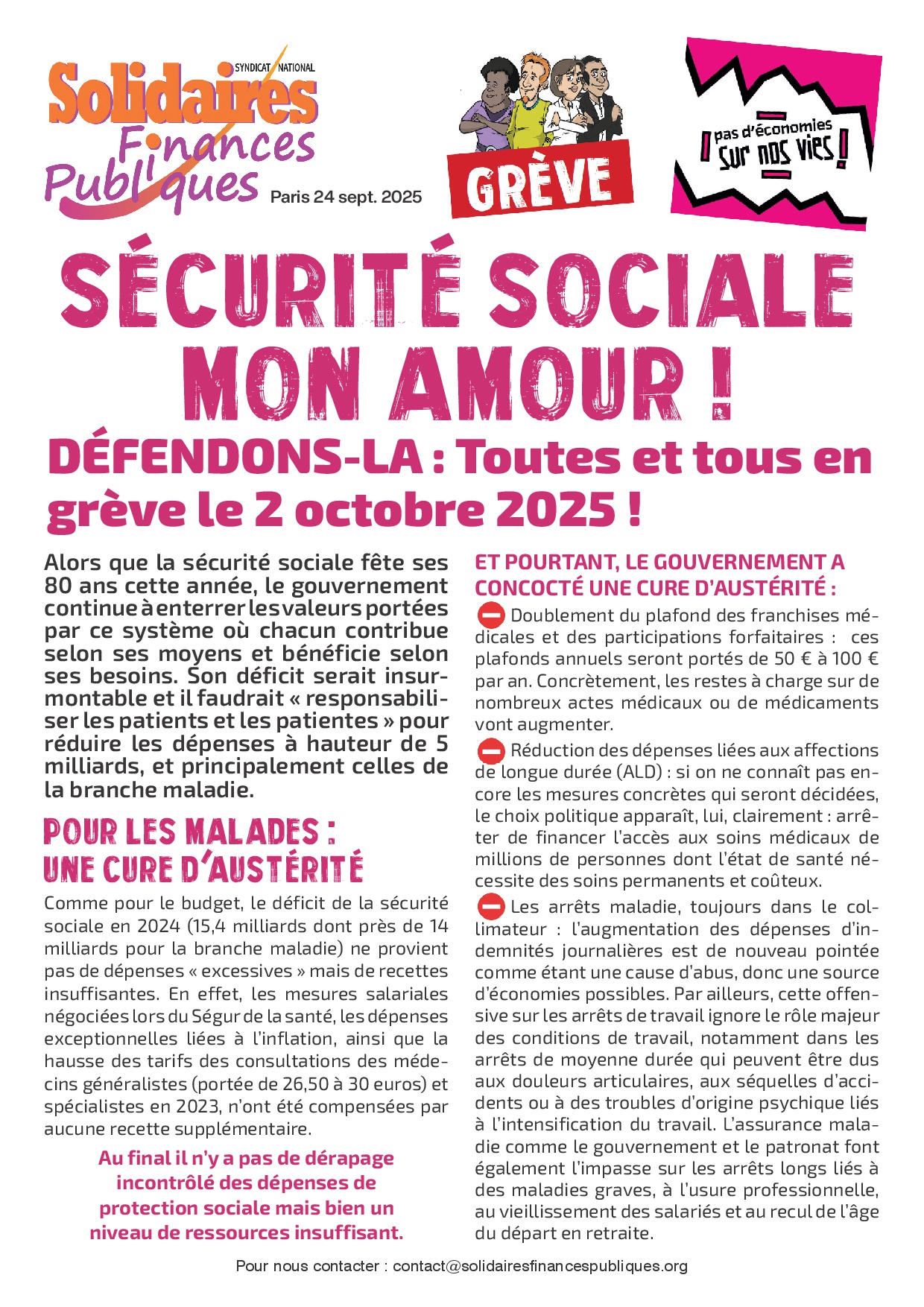 250926 Tract défendre la Securité sociale