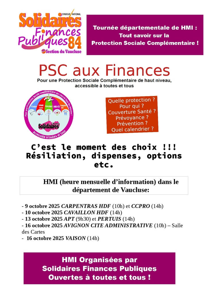 planning HMI PSC octobre 2025