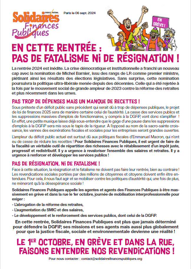 Tract Solidaires 1er octobre